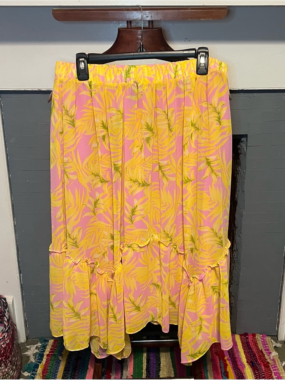 Tropical Print Maxi Skirt